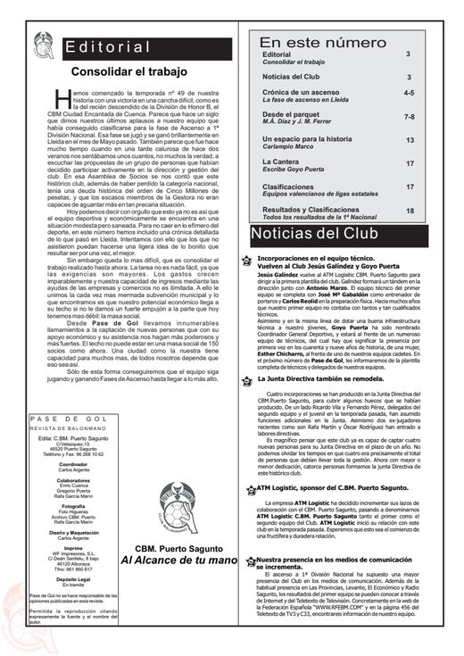 Portada Pase de Gol Numero 01