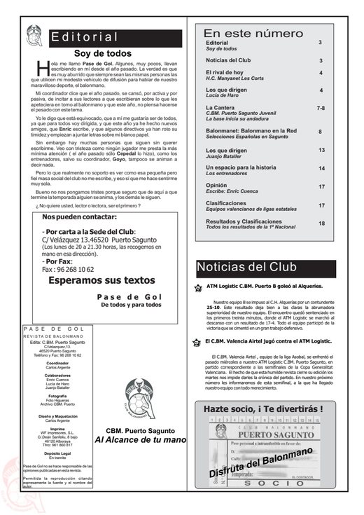 Portada Pase de Gol Numero 03