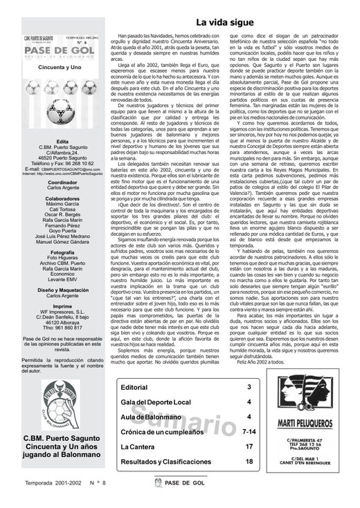 Portada Pase de Gol Numero 08