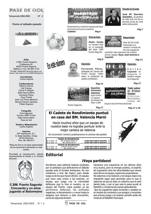 Portada Pase de Gol Numero 04