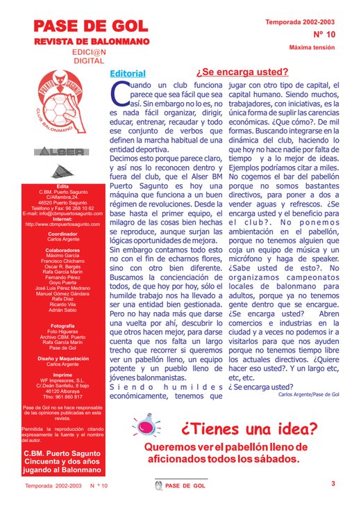 Portada Pase de Gol Numero 10