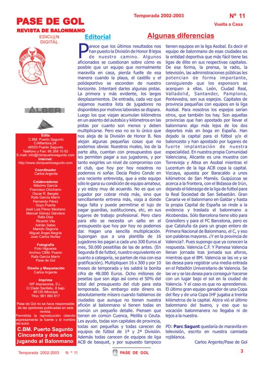 Portada Pase de Gol Numero 11