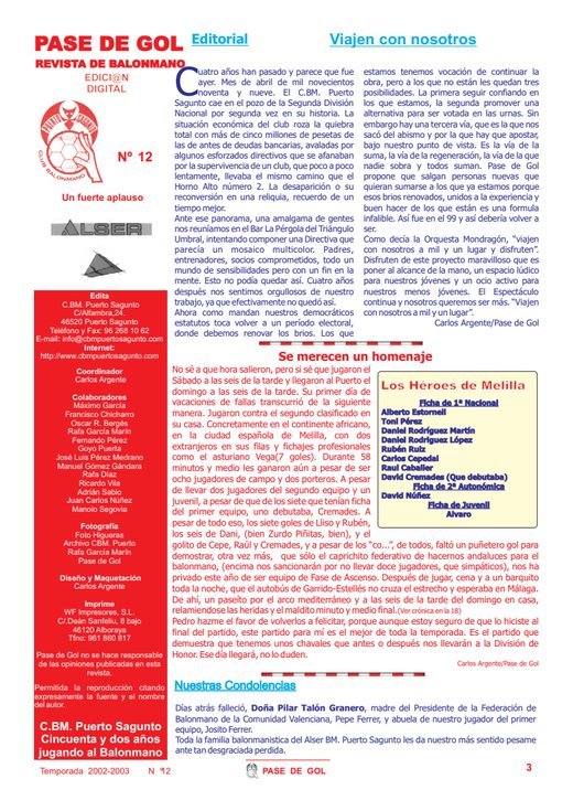 Portada Pase de Gol Numero 12