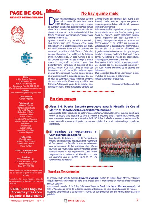 Portada Pase de Gol Numero 01