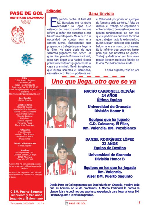 Portada Pase de Gol Numero 04