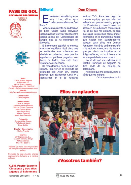 Portada Pase de Gol Numero 10