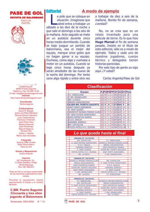 Portada Pase de Gol Numero 12