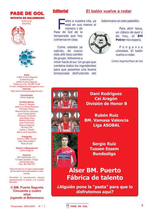 Portada Pase de Gol Numero 01