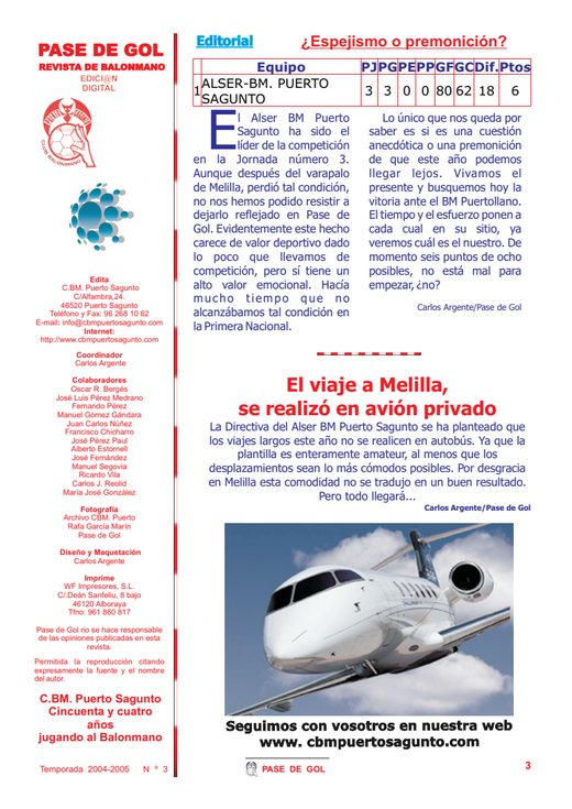 Portada Pase de Gol Numero 03