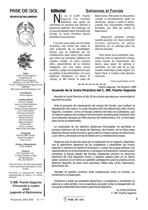Portada Pase de Gol Numero 04