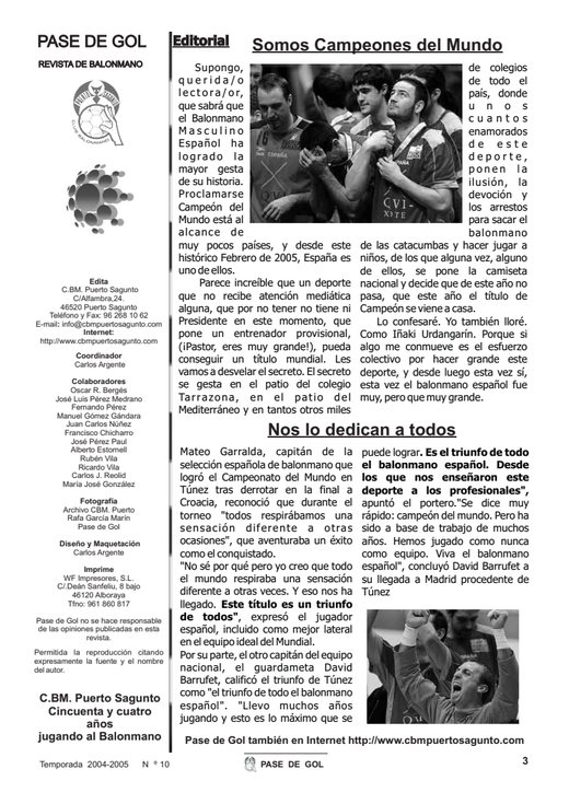 Portada Pase de Gol Numero 10