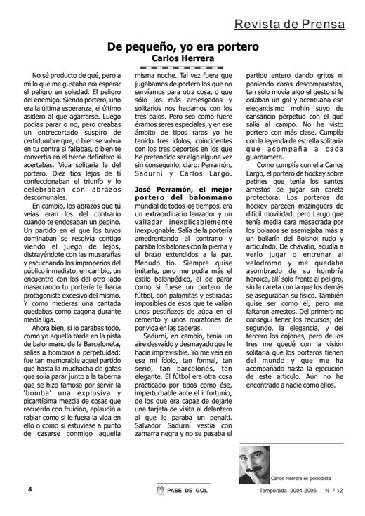 Portada Pase de Gol Numero 12
