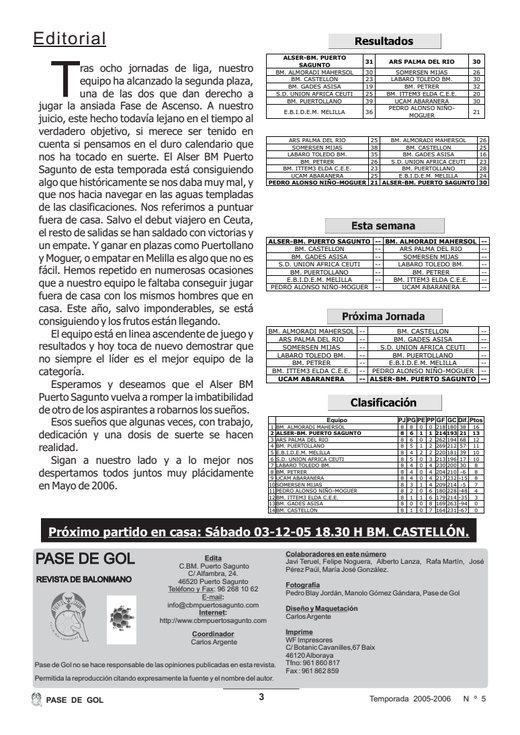 Portada Pase de Gol Numero 05