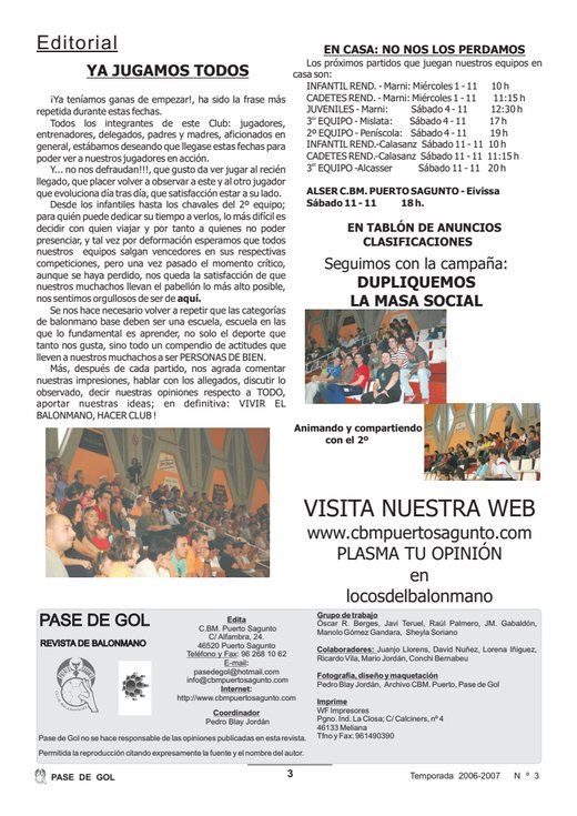 Portada Pase de Gol Numero 03