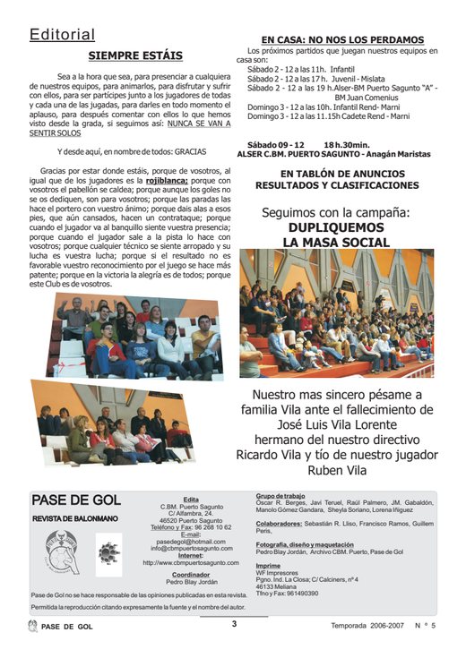 Portada Pase de Gol Numero 05