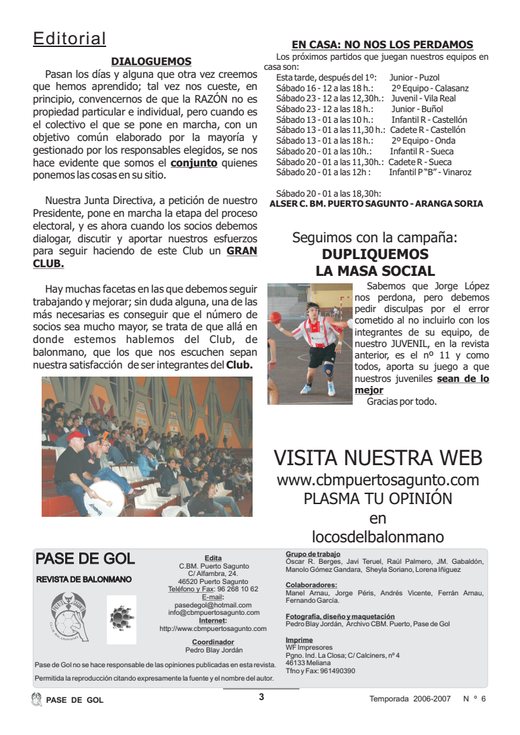 Portada Pase de Gol Numero 06