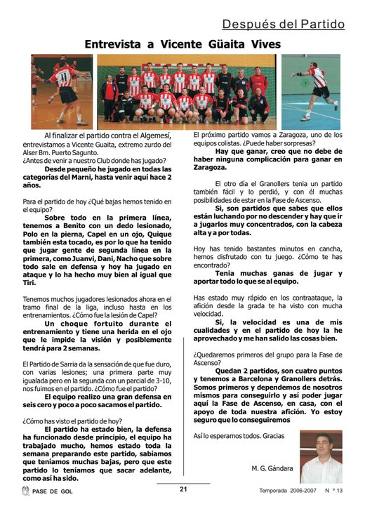 Portada Pase de Gol Numero 13