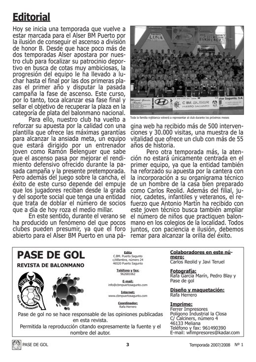 Portada Pase de Gol Numero 01