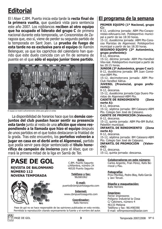 Portada Pase de Gol Numero 06