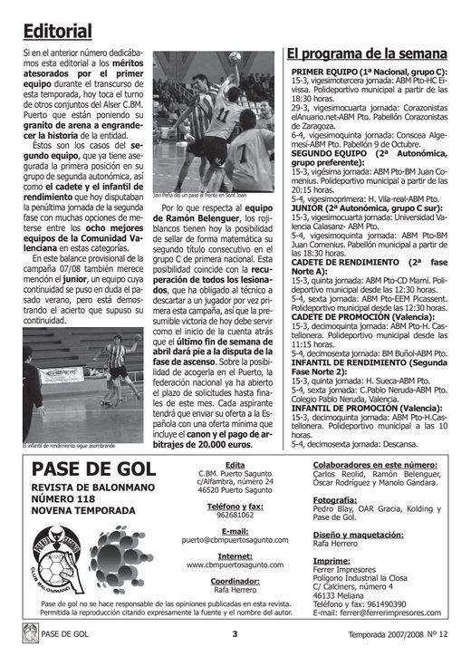 Portada Pase de Gol Numero 12