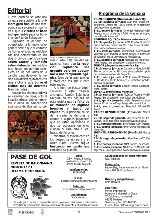 Portada Pase de Gol Numero 03