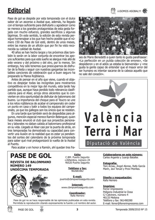 Portada Pase de Gol Numero 15